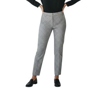 LISETTE Windowpane Slip-On Slim Ankle Pants in Gray/White Size 2—NWOT Never Worn
